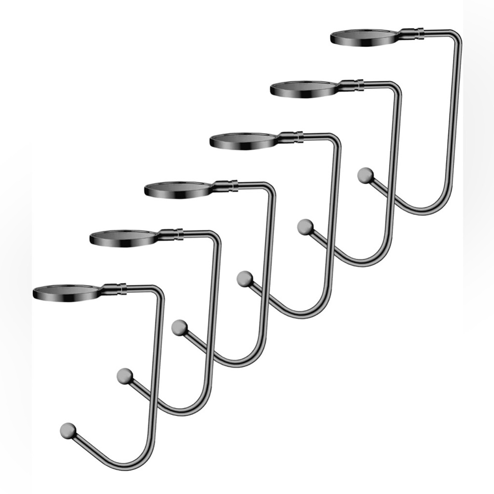 Christmas Stocking Holders Hooks – Black Metal – Set Of 6  For Mantel Fireplace
